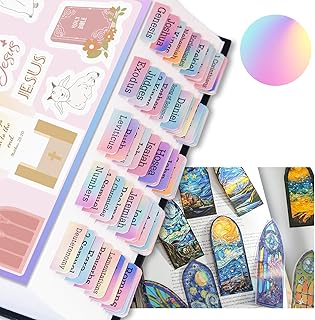 Laminated Bible Tabs with Stickers for Easy Navigation