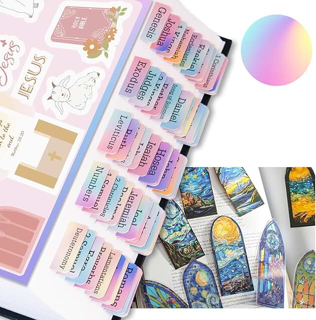 Laminated Bible Tabs with Stickers for Easy Navigation