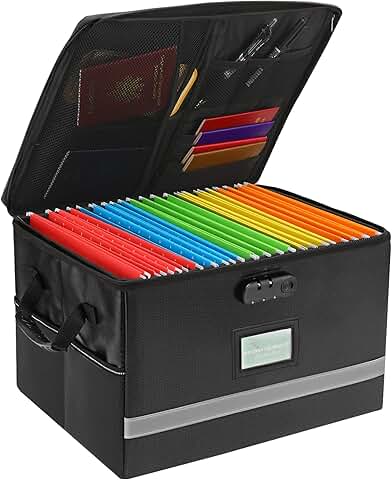 Fireproof Document Organizer with Lock and Handle