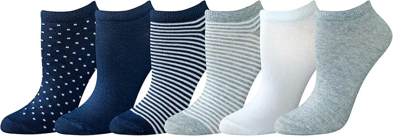 Six Pairs of Women's Casual Low-Cut Socks
