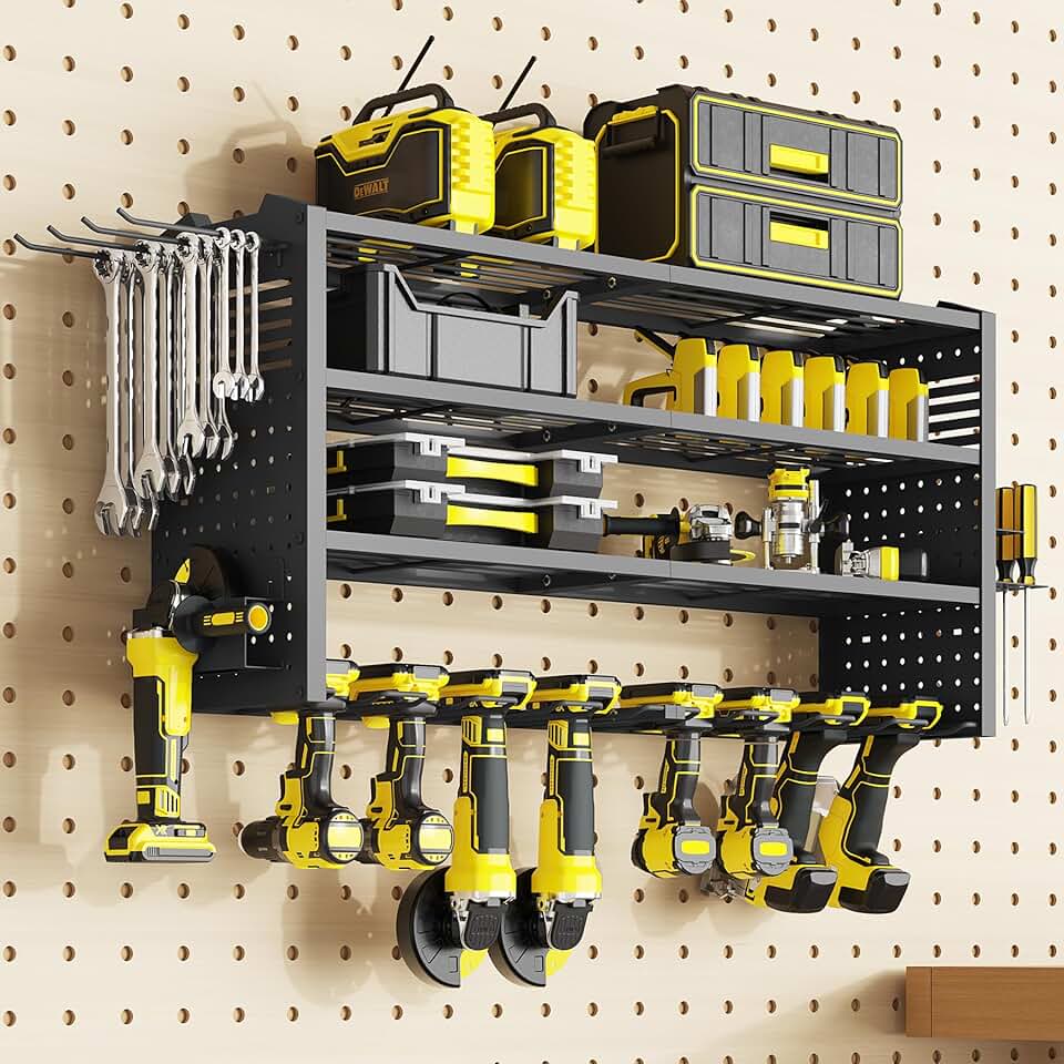 4-Layer Wall-Mounted Power Tool Storage Rack