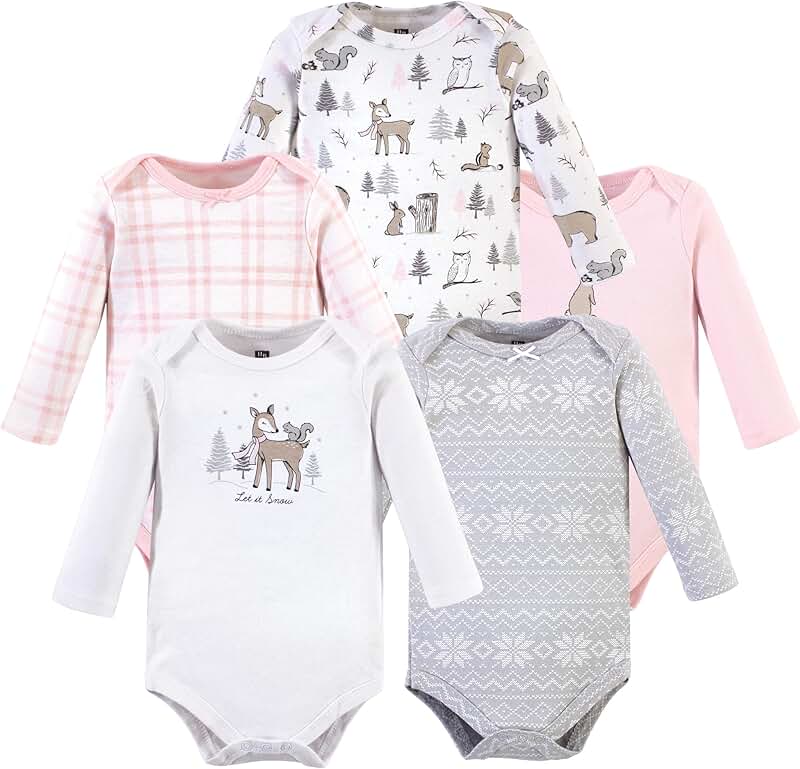 Set of five baby bodysuits