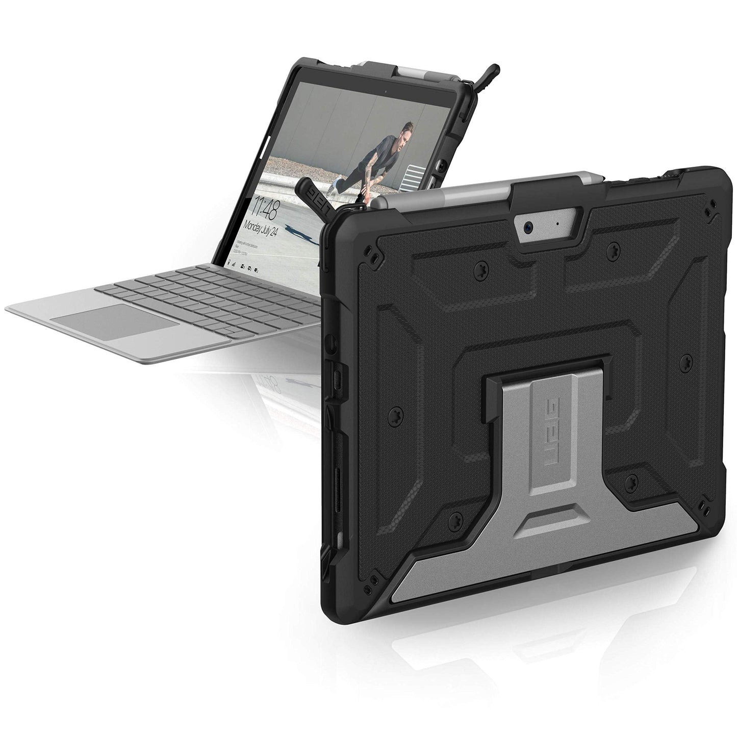 UAG Microsoft Surface Go 3 / Surface Go 2 / Surface Go [10.5-inch Screen] Case -Light Rugged Aluminum Stand Military Drop Tested Cover, Black