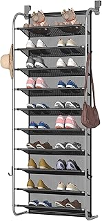 10-Tier Hanging Shoe Rack for Closet and Door Storage