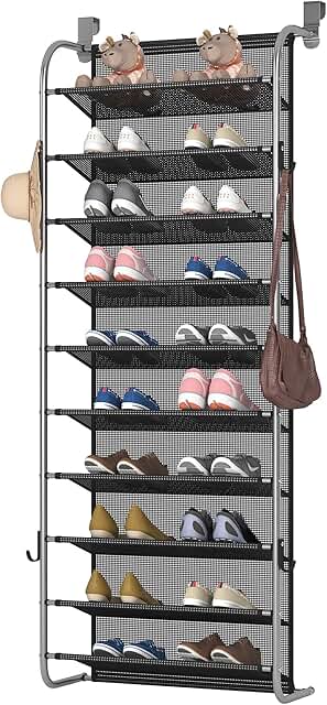 10-Tier Hanging Shoe Rack for Closet and Door Storage