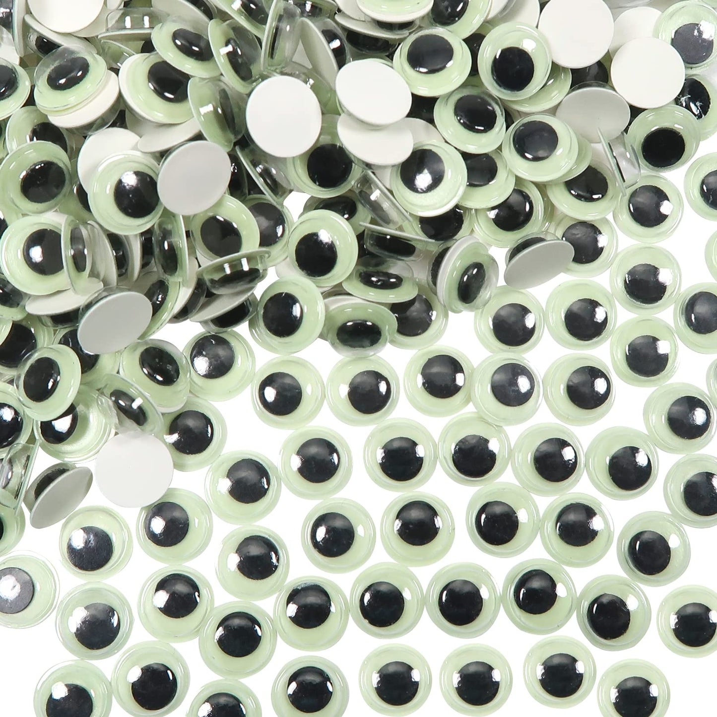 300pcs Luminous Plastic Googly Stickers 10mm