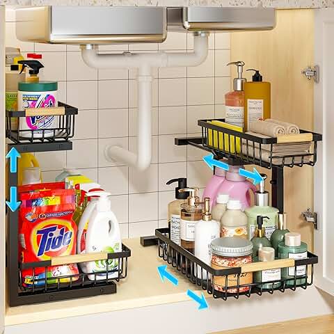Adjustable Under Sink Organizer Set with Pull-Out Drawers