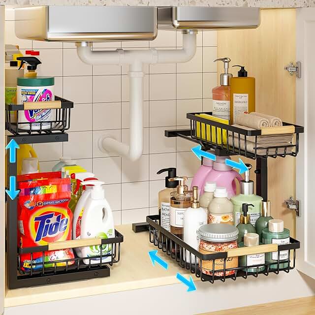 Adjustable Under Sink Organizer Set with Pull-Out Drawers