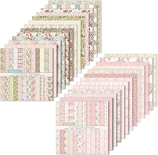 48 Sheets of 12x12 Pink Floral Scrapbook Paper