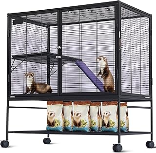 Multi-Level Small Animal Cage with Removable Tray