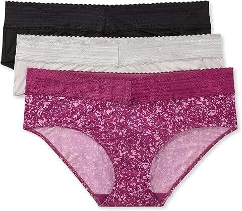 Women's Microfiber Lace Hipster 3-Pack