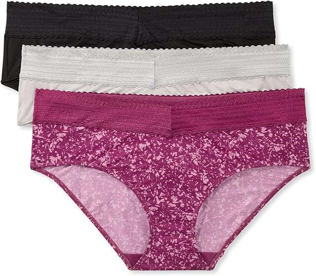 Women's Microfiber Lace Hipster 3-Pack