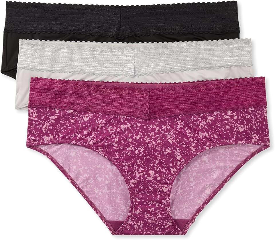 Women's Microfiber Lace Hipster 3-Pack