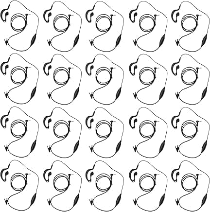2.5mm G-Shape Earpiece with Mic for Walkie Talkies (20 Pack)