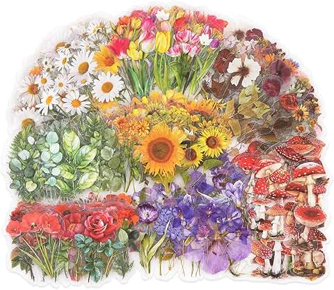 Set of 320 Botanical Stickers for Journals and Crafts