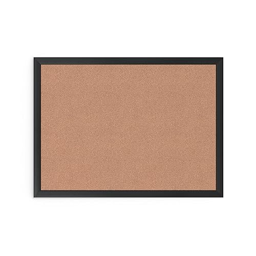 Black Aluminum Cork Bulletin Board, 24x18 Inches