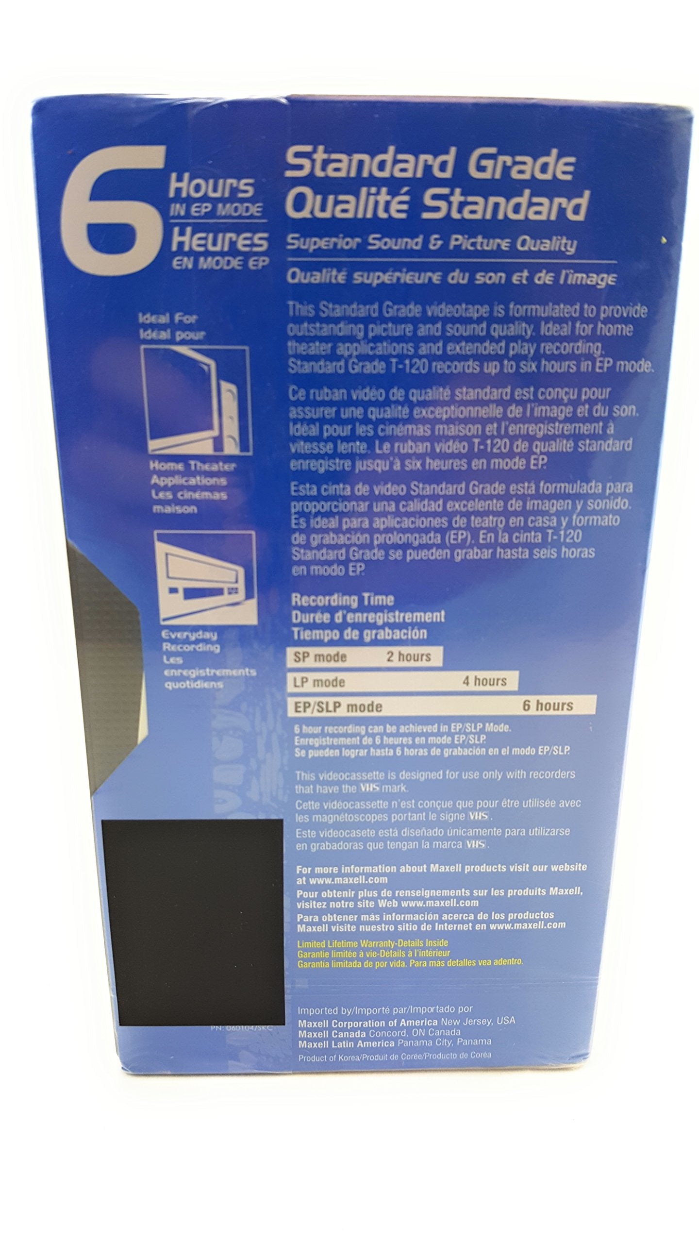 STD T-120 VHS Standard Grade Videotape, 6 Pack