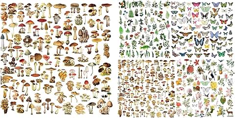 5 Packs Vintage Junk Journal and Scrapbook Stickers