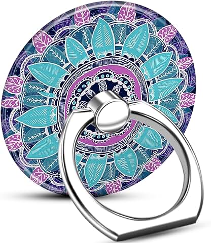Printed Bohemian Blue Phone Ring Grip Holder
