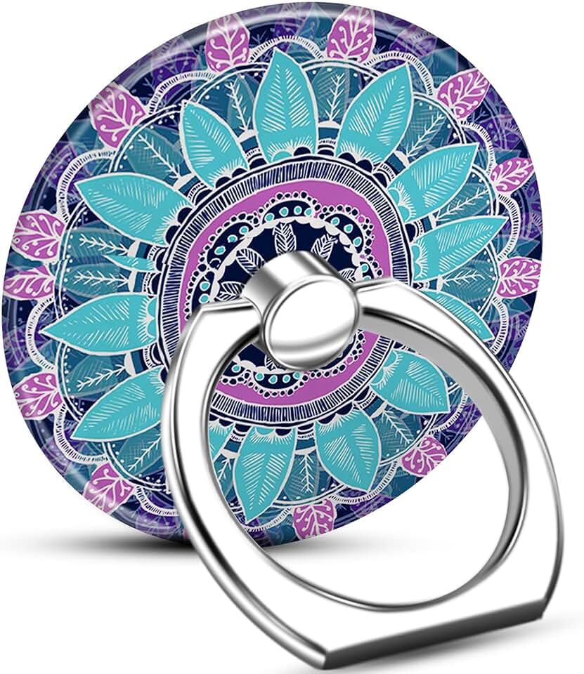 Printed Bohemian Blue Phone Ring Grip Holder