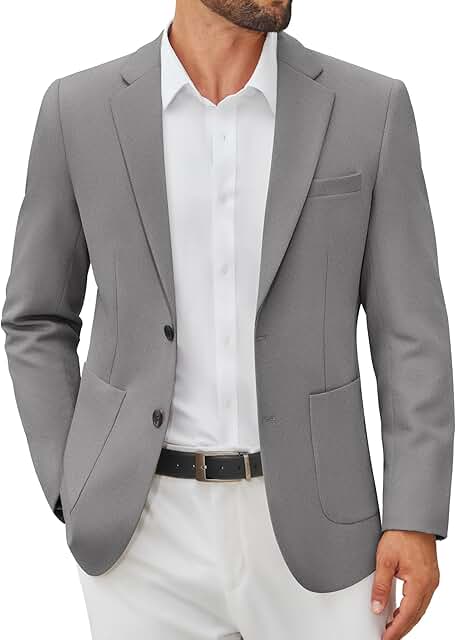 Men's Slim Fit Casual Blazer with Two Buttons