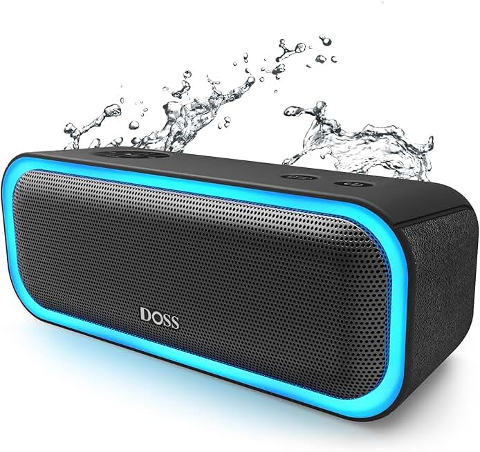 Wireless Bluetooth Speaker with 20W Stereo Sound and Lights