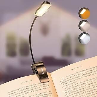 Rechargeable Book Light with 9 LEDs and Stepless Dimming
