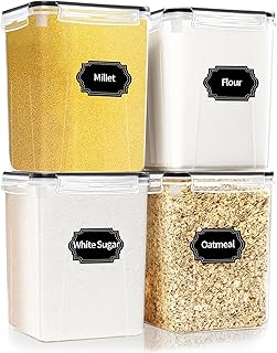 Set of 4 Large Airtight Food Storage Containers