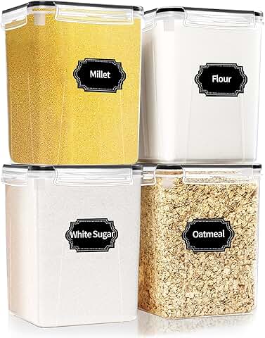 Set of 4 Large Airtight Food Storage Containers