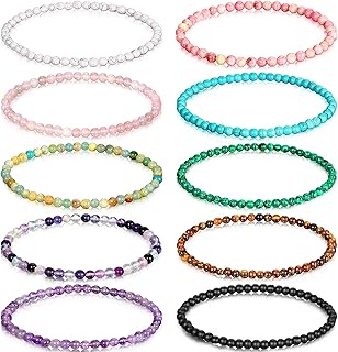 10 Mini 4mm Gemstone Energy Bracelets for Men and Women