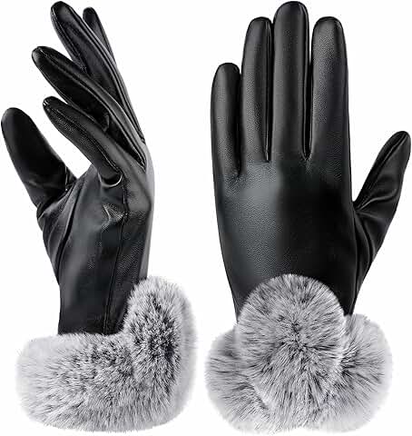 Women’s Leather Winter Touch Screen Gloves