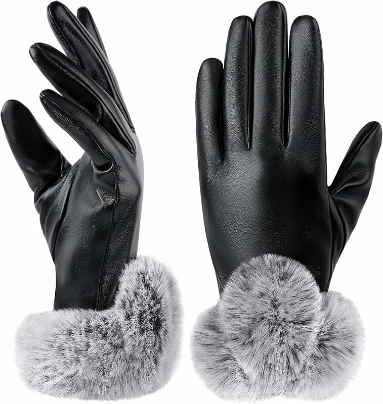 Women’s Leather Winter Touch Screen Gloves