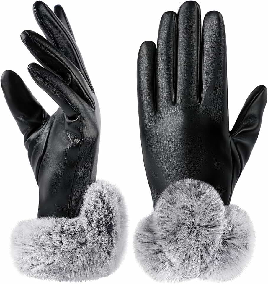 Women’s Leather Winter Touch Screen Gloves