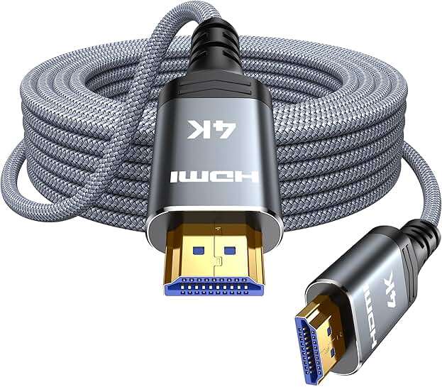 4K Fiber Optic HDMI Cable 75FT, High-Speed, Braided