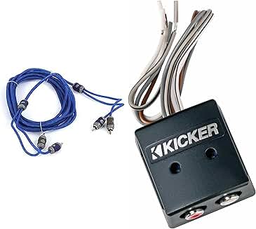 Speaker to RCA Interconnect with Line-Out Converter and 4 Meter Signal Cable