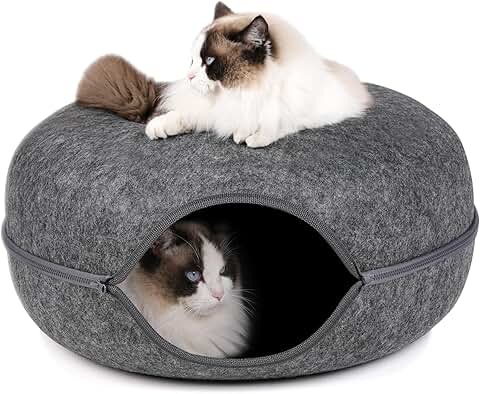 Dark Grey Cat Tunnel and Play Cave