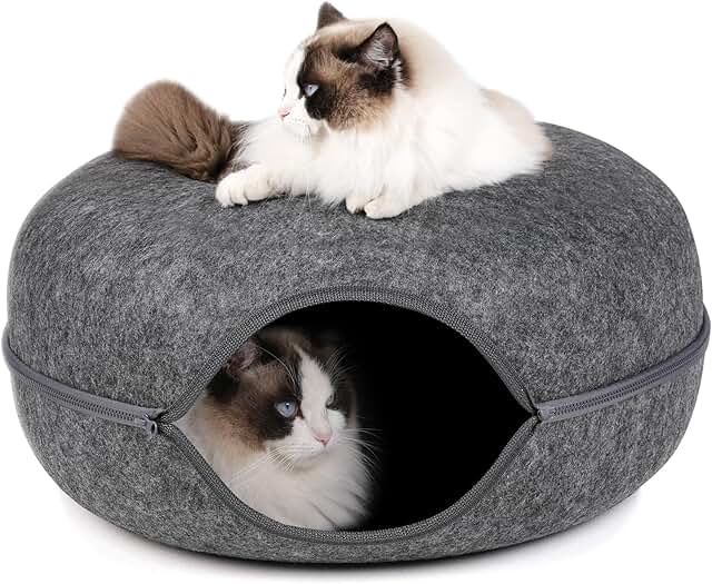 Dark Grey Cat Tunnel and Play Cave