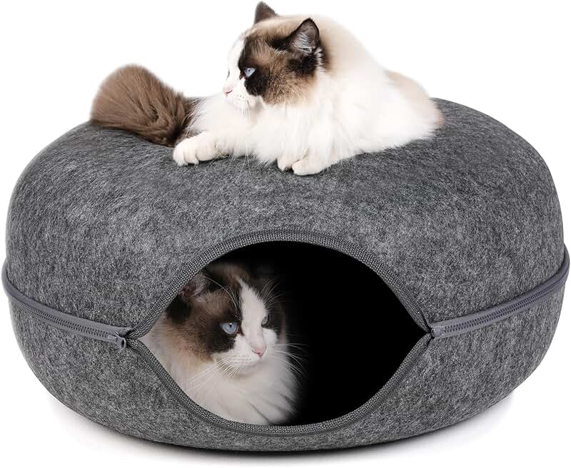 Dark Grey Cat Tunnel and Play Cave