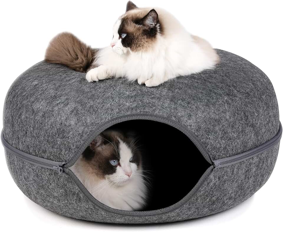 Dark Grey Cat Tunnel and Play Cave