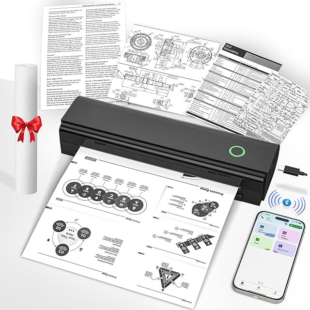 Wireless portable thermal printer for travel and home