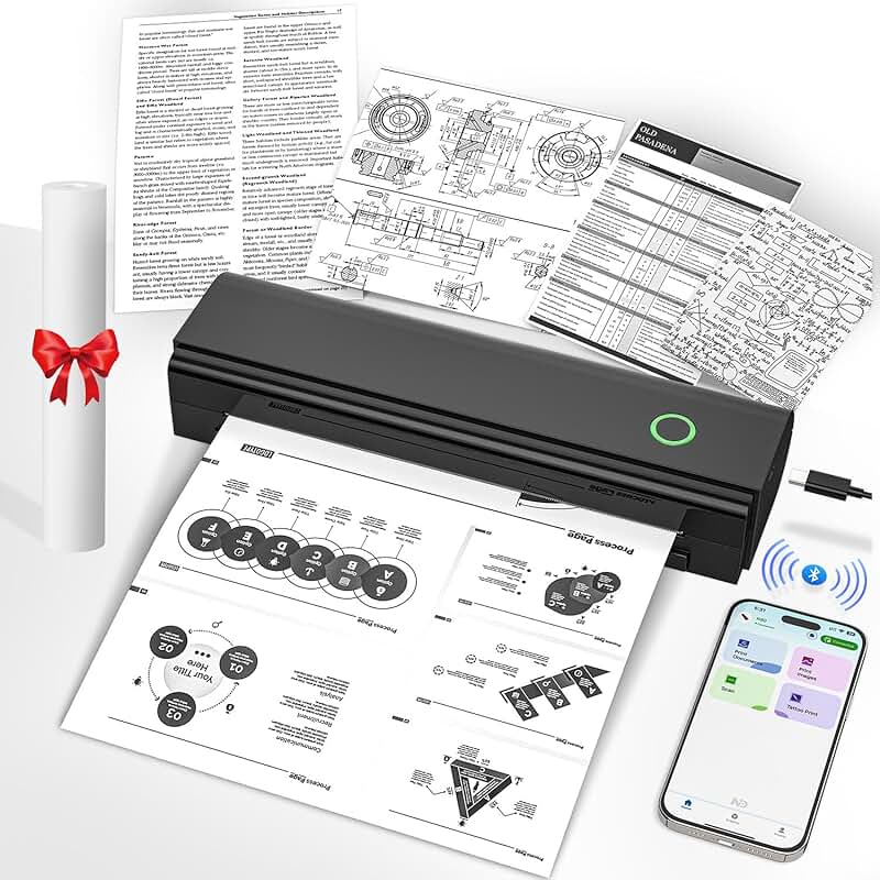 Wireless portable thermal printer for travel and home