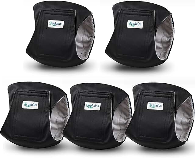 Male Dog Diapers, Washable Belly Bands, 5 Pack