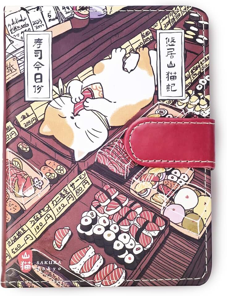 Cute Cartoon Kawaii Composition Notebook with Magnetic Clasp