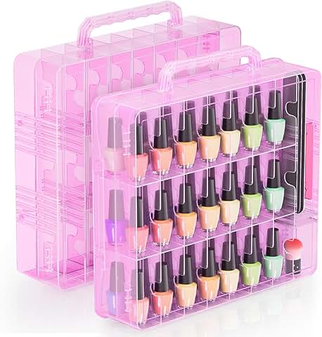 Portable Nail Polish Organizer with Adjustable Dividers