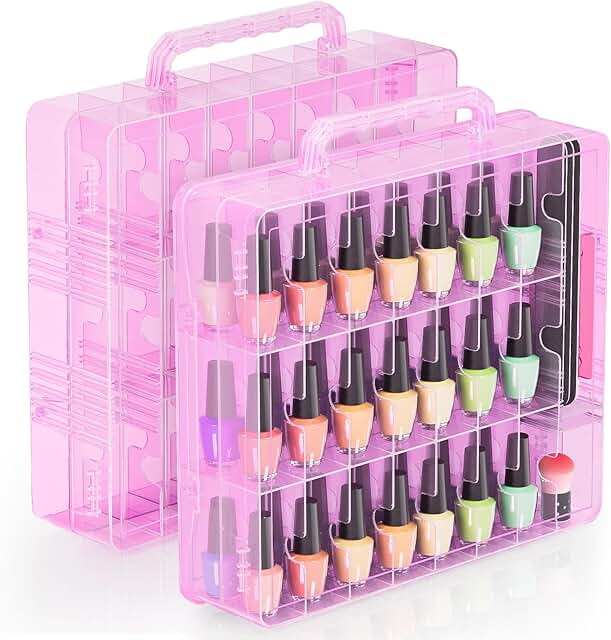 Portable Nail Polish Organizer with Adjustable Dividers