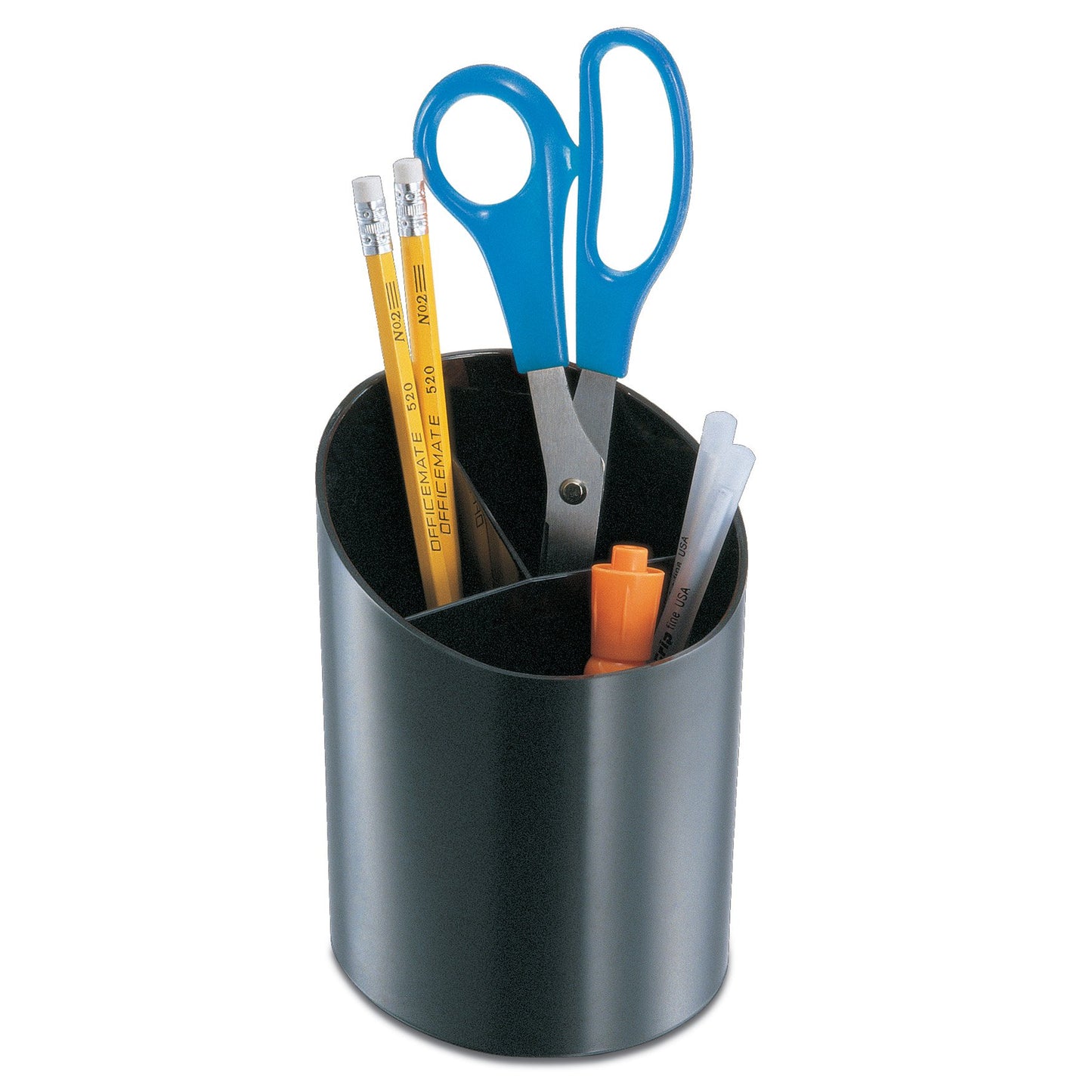 Large recycled plastic pencil cup in black