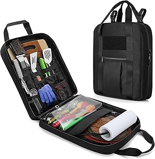 Hanging Camping Utensil Organizer with Towel Holder