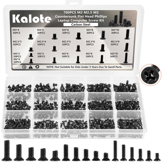 700Pcs Black Laptop Screws Set for Notebook Repair