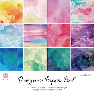 36 Sheets 12x12 Decorative Watercolor Paper Pack