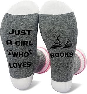 Funny Book Lover Socks for Women and Girls